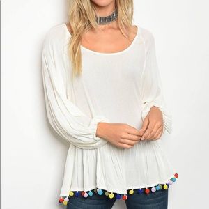 Piper pompom trim top